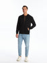LC Waikiki Hooded Long Sleeve Men's Thick Zippered Sweatshirt